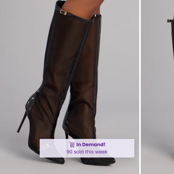 Windsor Bold Statement Mesh Under-The-Knee Boots Brand New w Box 9 - Picture 2 of 6
